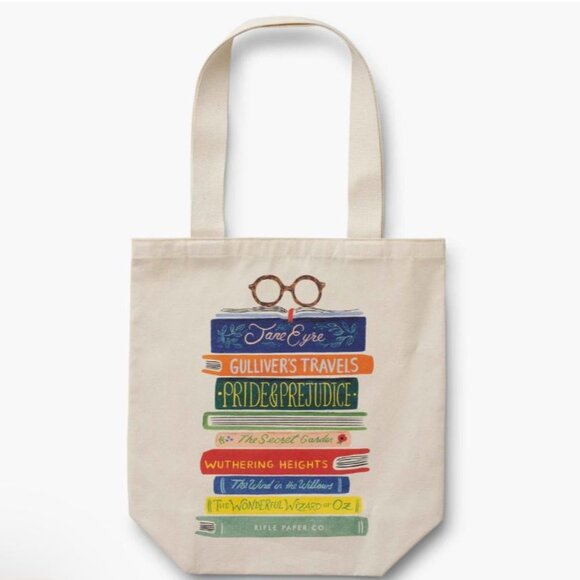 Rifle Paper Co. Handbags - Rifel Paper Co Canvas Book Club Tote Bag